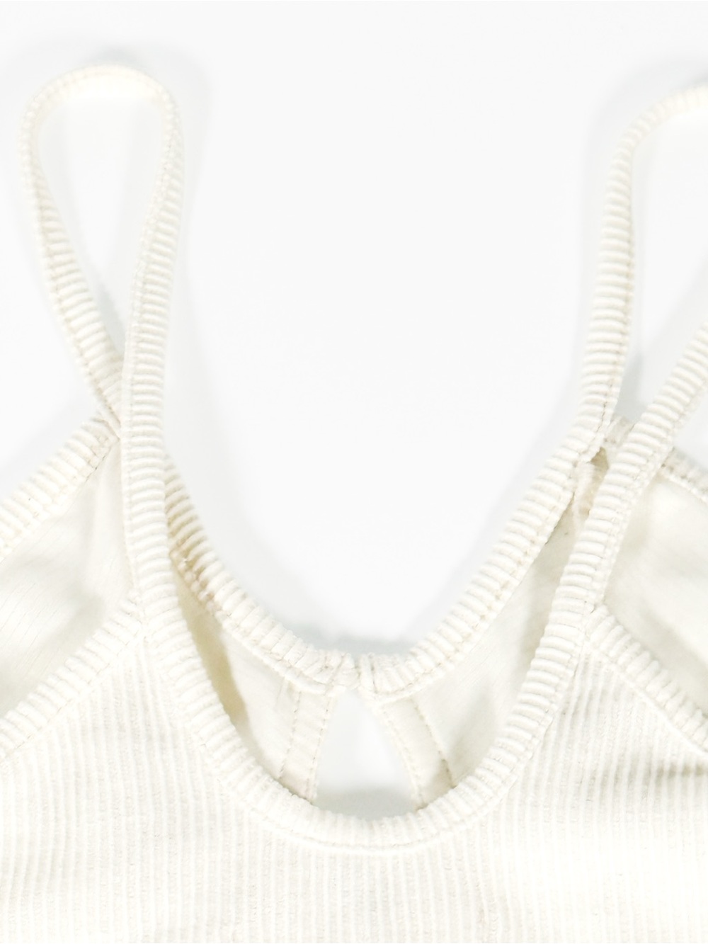 Urban Outfitters Ribbed Button Front Cropped Tank Top Cream Medium - Picture 12 of 16